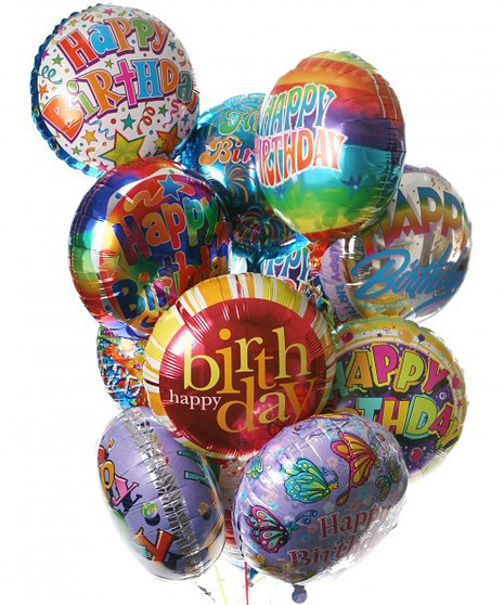 Happy Birthday Bubble Mylar Balloon Bouquet (6 Balloons) - Balloon Delivery  by