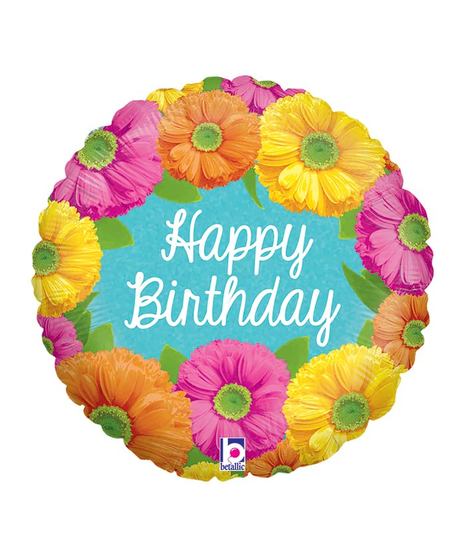 Flowery Happy Birthday Balloon