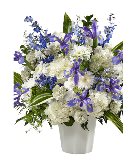 Blue and White Funeral Pedestal