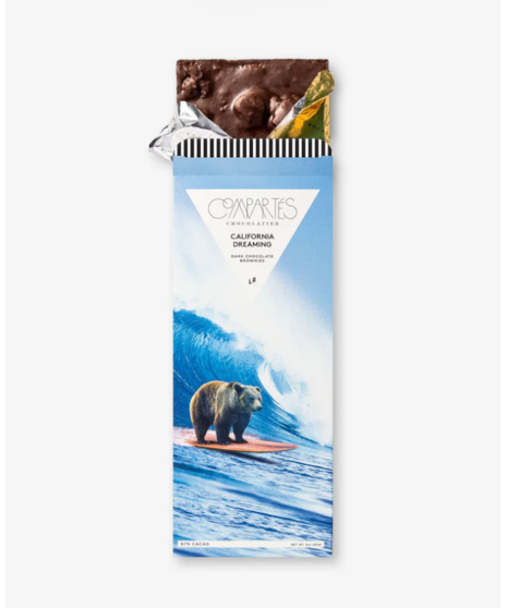 close up of compartes chocolate bar