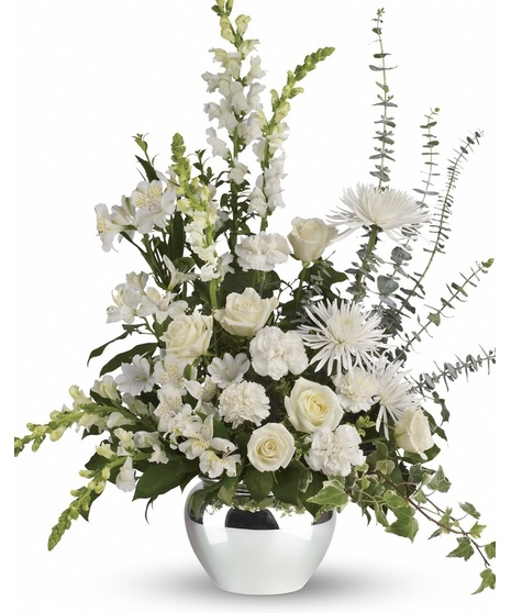 All White Funeral Wreath – Floral by Victoria